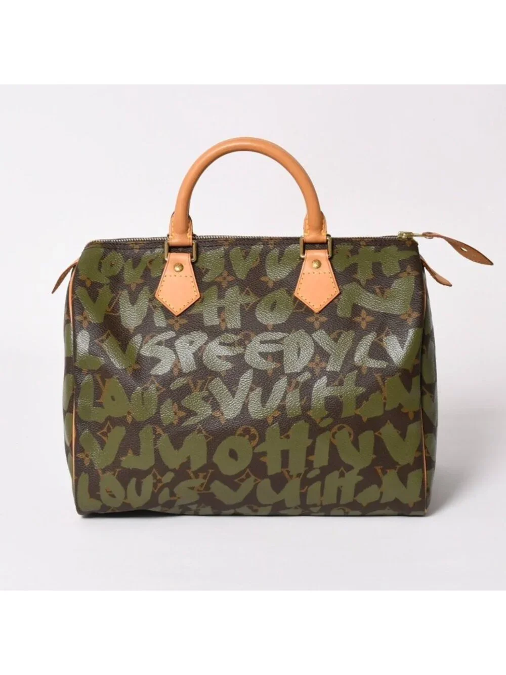 Louis Vuitton Handbag Speedy 30 Monogram Graffiti Khaki Gold